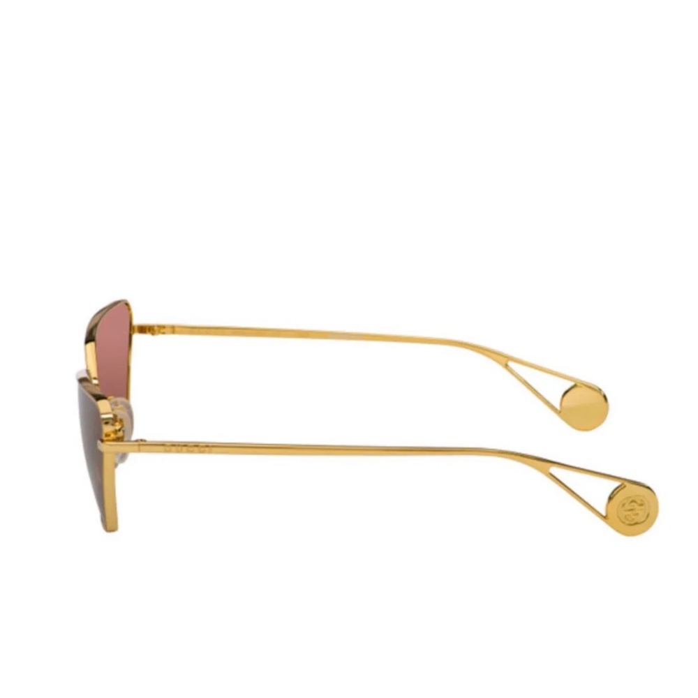 GUCCI SUNGLASSES BRAND NEW GG0538S - Shiny Endura Gold Pink Lenses